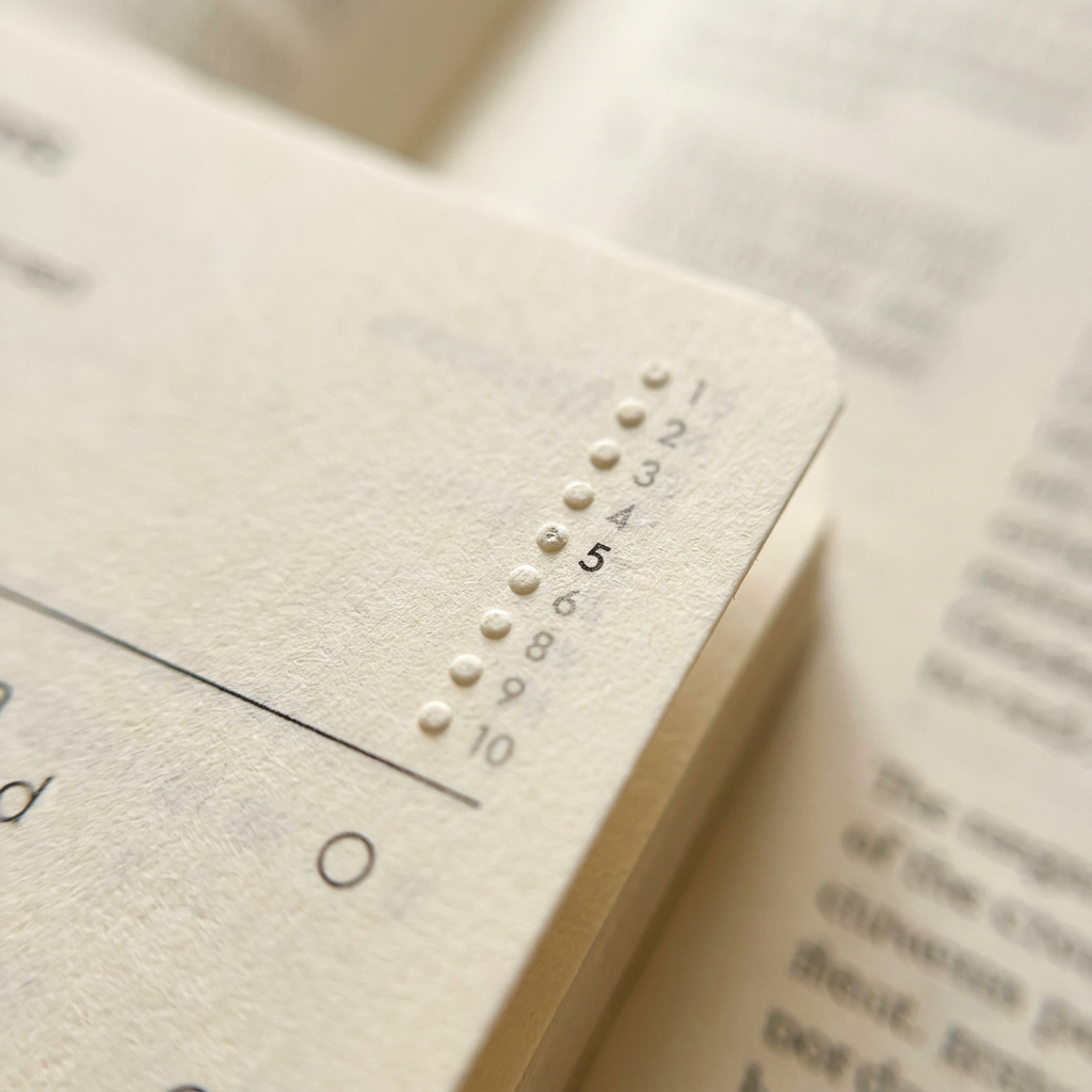 Close-up of the page corner with the 1–10 daily check-in scale
